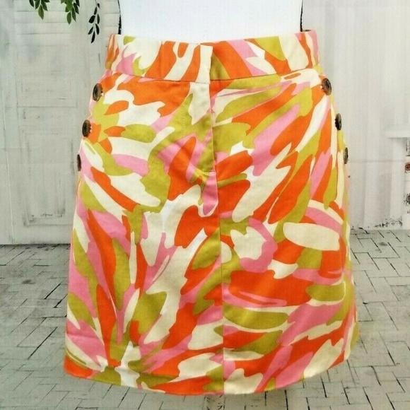 J. Crew women's size 6 orange camo mini skirt sz 6 - Picture 1 of 8